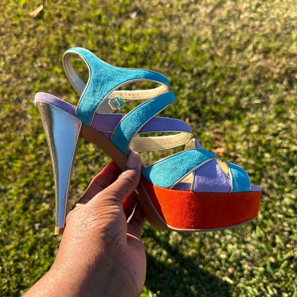 LULU TOWNSEND COLORBLOCK HEELS